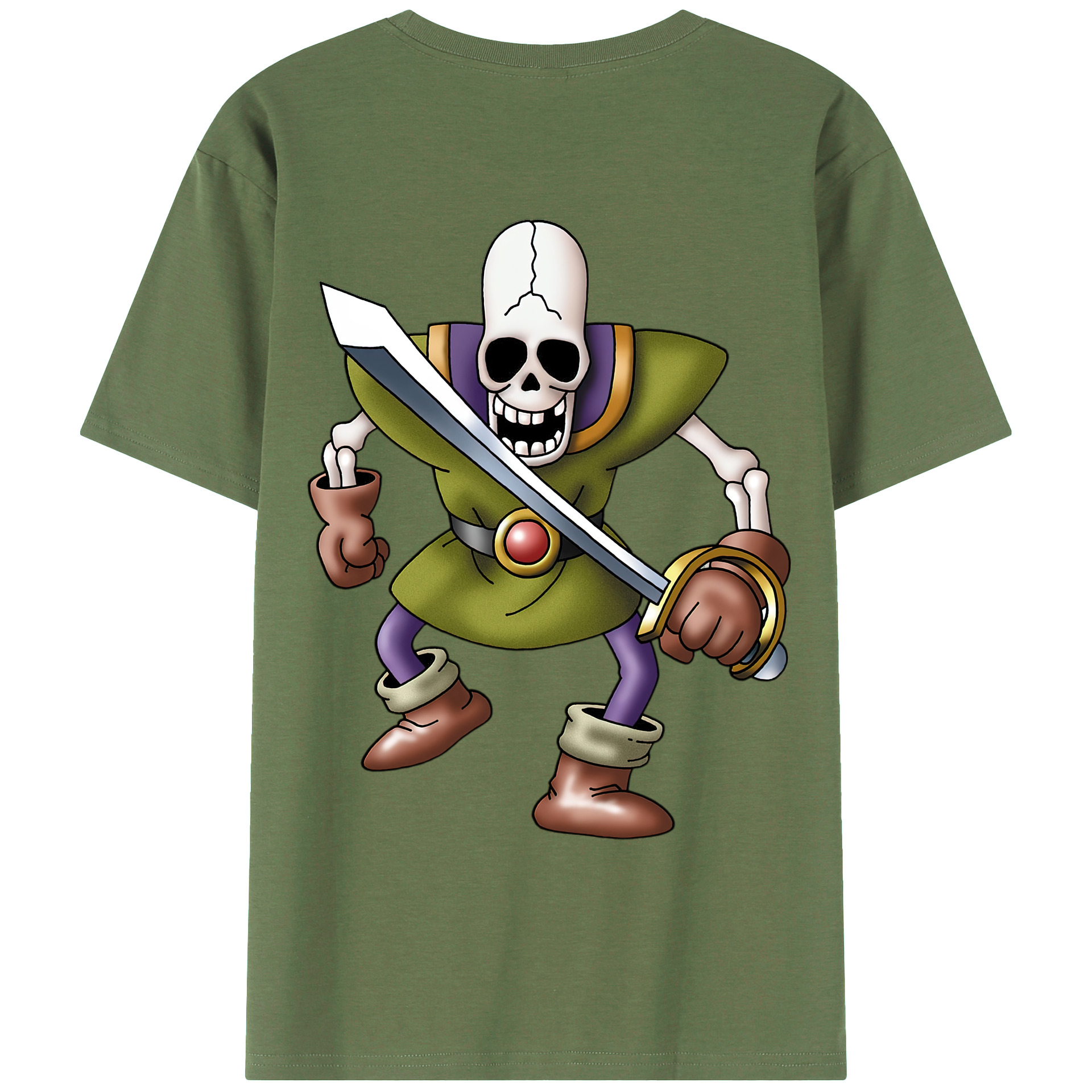 （画像用） ドラゴンクエスト Doragon Kuesuto Dragon Quest 綿100％ メンズ半袖Tシャツ（バックプリント） 通気性